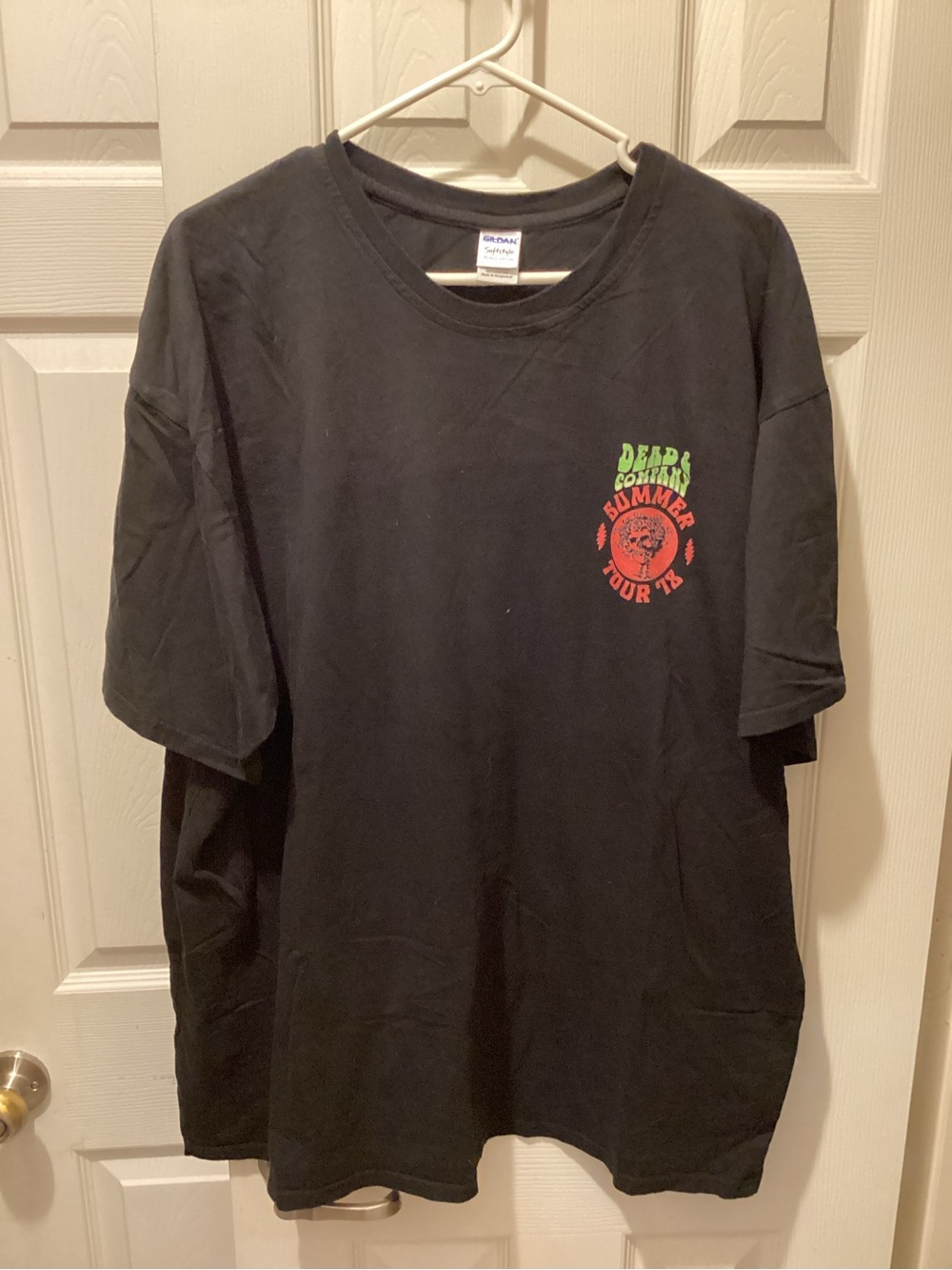 Gildan Black Short Sleeve Tee with Small Red Accent
